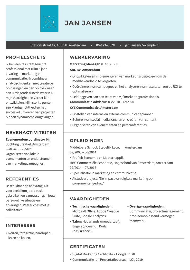 Creative CV template