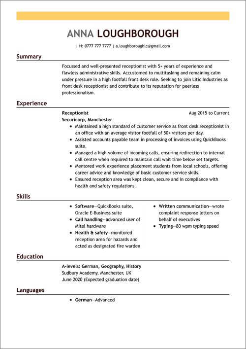 grunnleggende CV-mal