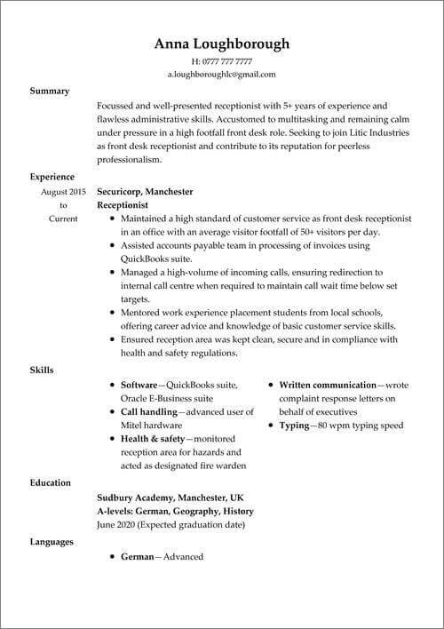 grunnleggende CV-mal