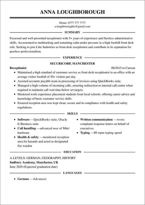 grunnleggende CV-mal