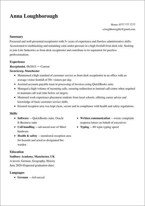 grunnleggende CV-mal