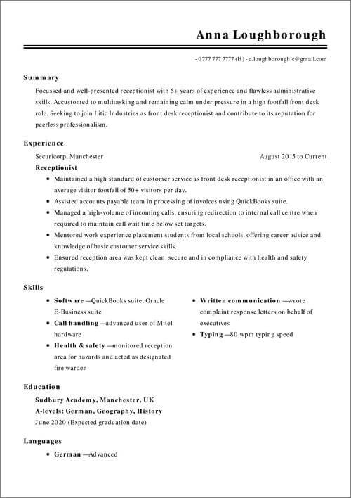 grunnleggende CV-mal