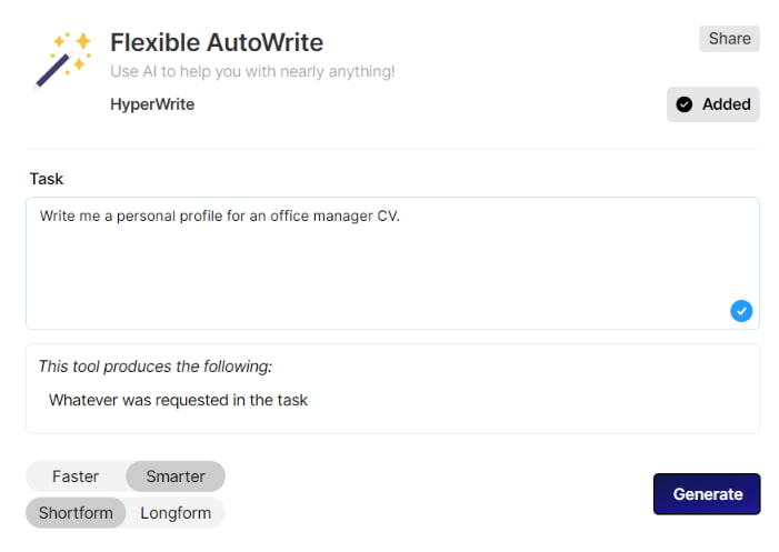 Fleksibel AutoWrite i HyperWrite