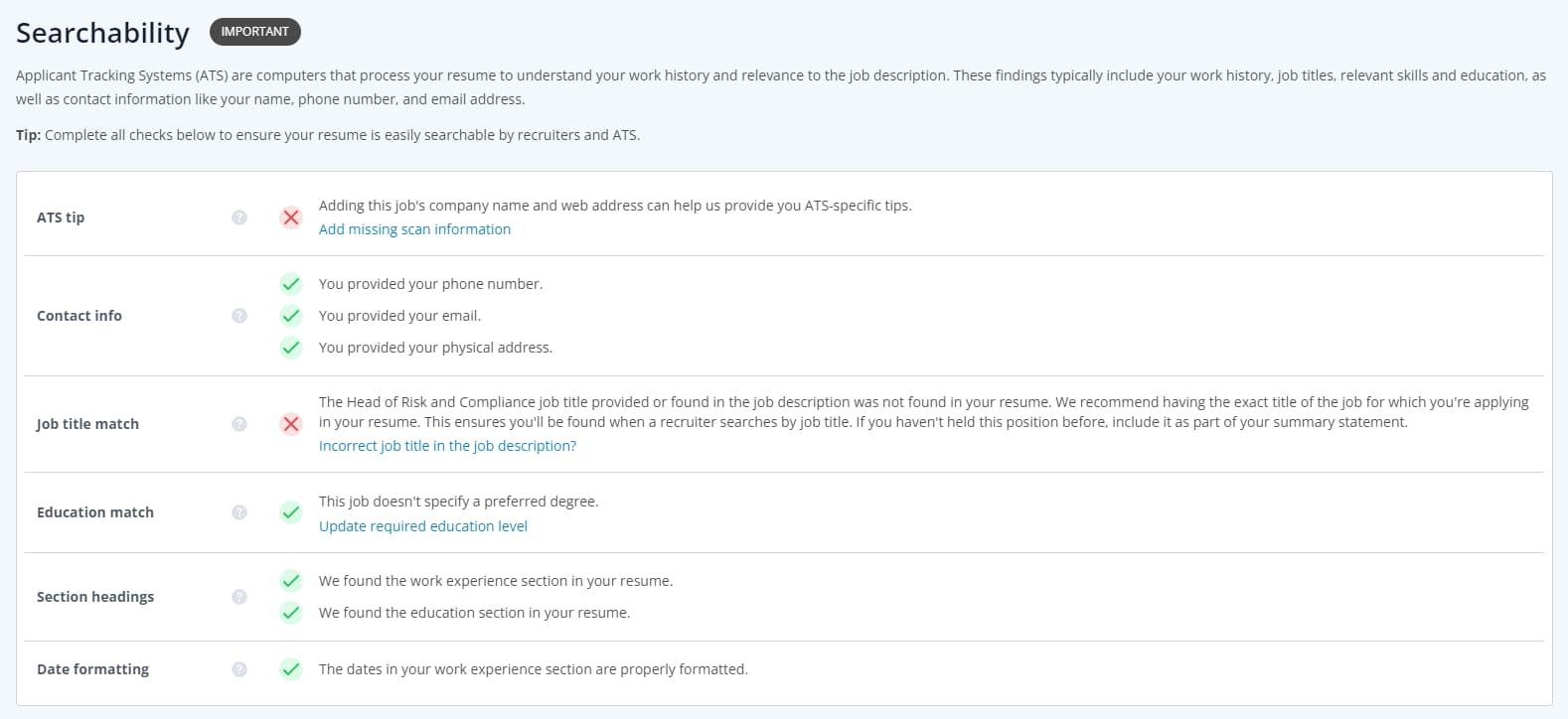 CV-skanningsfunksjon i Jobscan