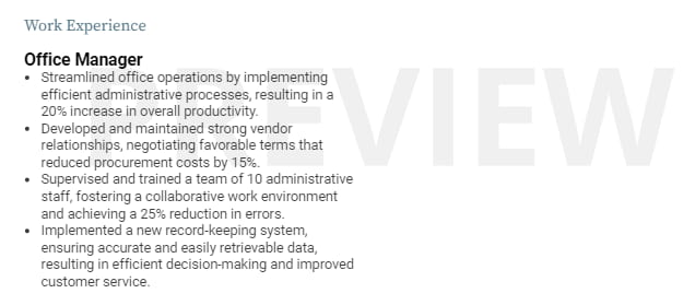 Arbeidserfaringsdelen i Kickresume