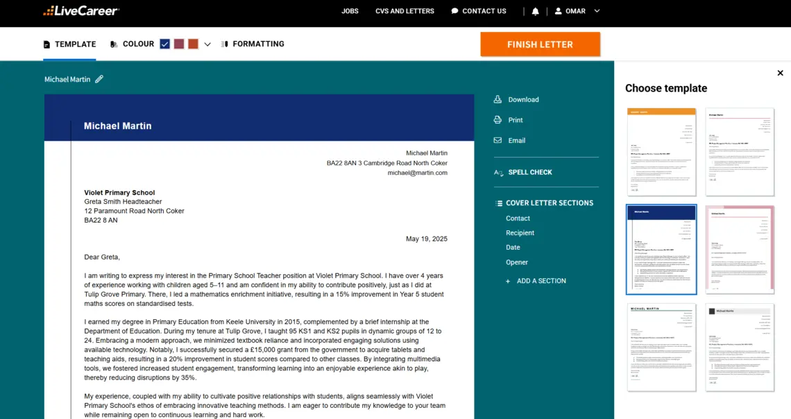 eksempel på format for følgebrev