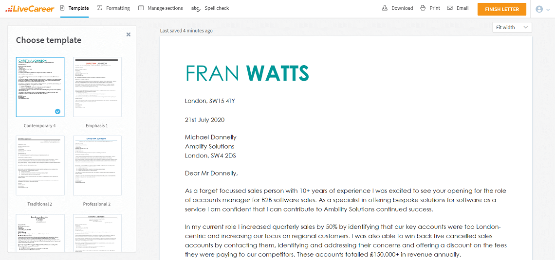 Eksempel på oppsett av følgebrev