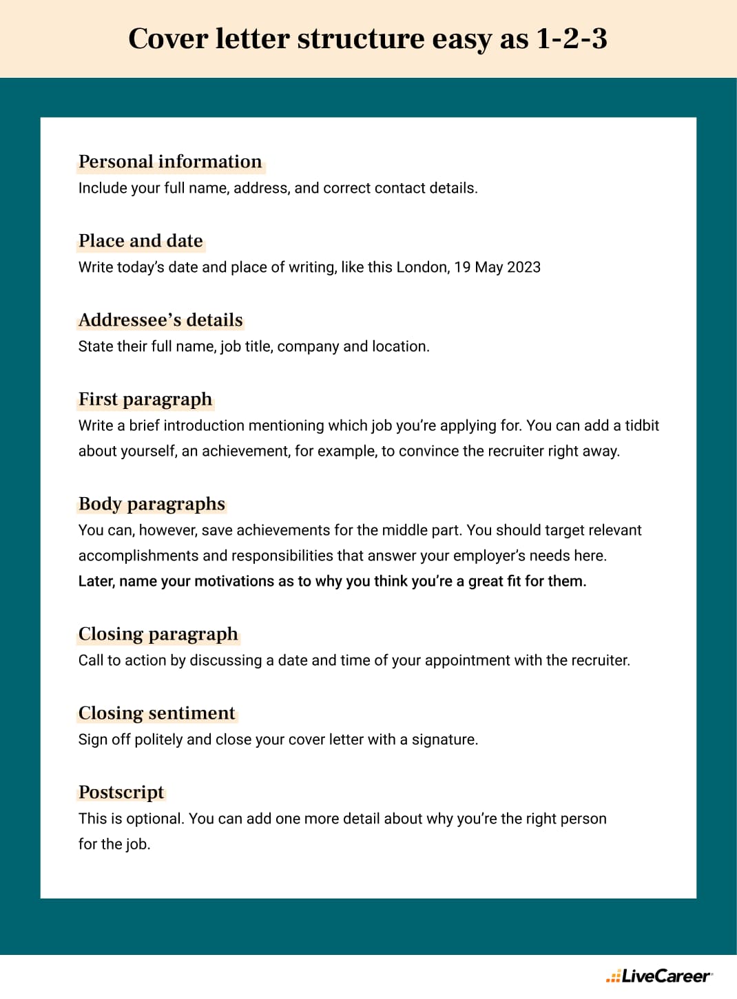 antall instruksjoner om hvordan du enkelt kan strukturere følgebrevet ditt