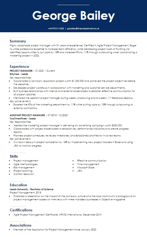 Modern 8 CV-mal fra LiveCareer