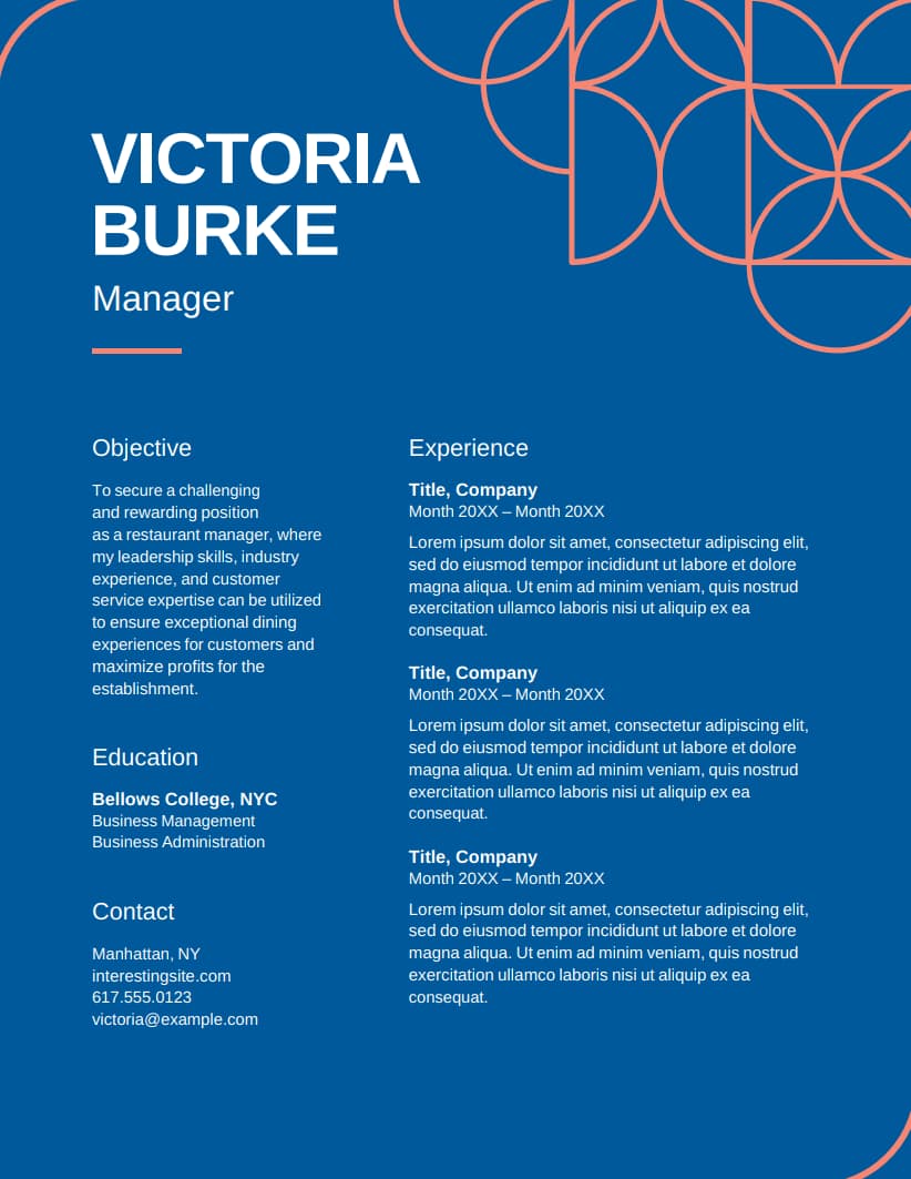 gratis Microsoft CV-mal