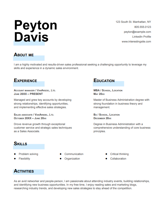 gratis CV-mal for Google Dokumenter