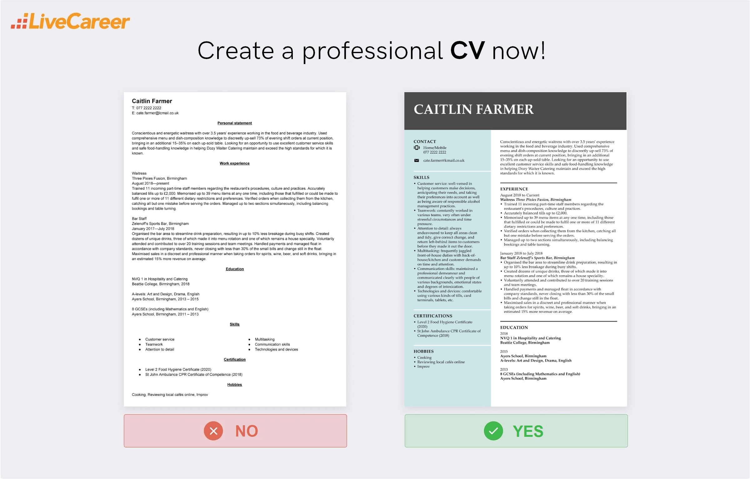 Eksempel på CV for gjestfrihet