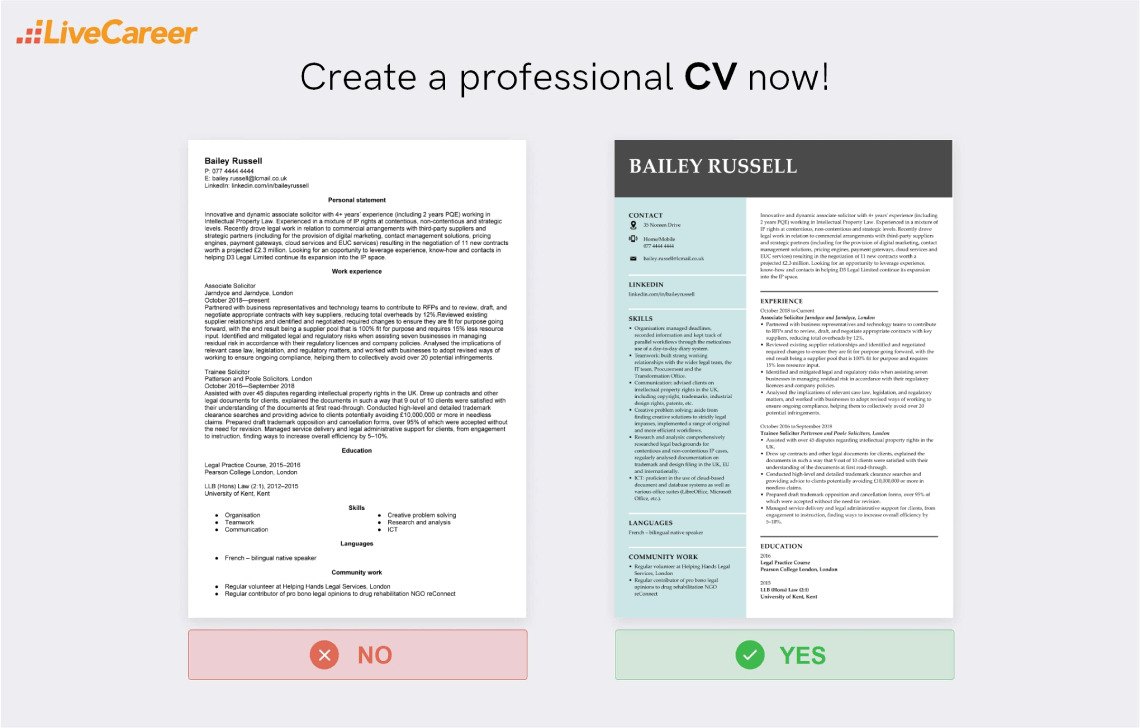 eksempel på juridisk CV