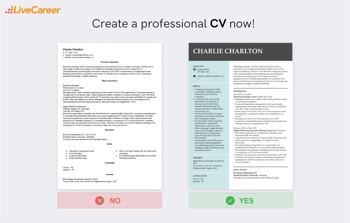 eksempel på markedsførings-CV