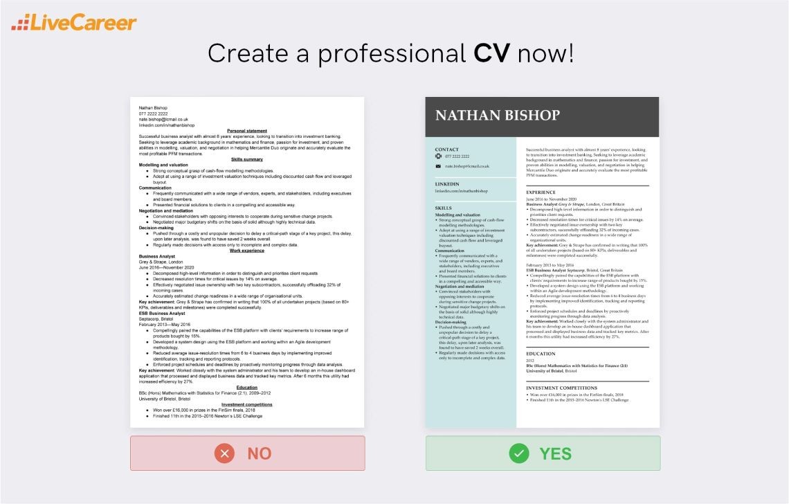 Eksempel på CV for karriereendring