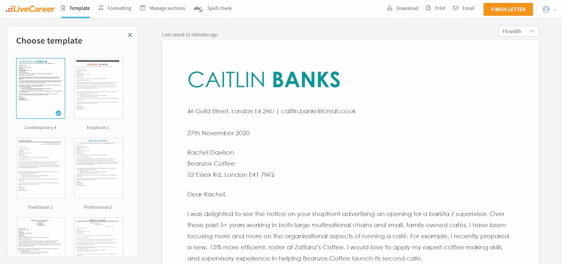 perfekt følgebrev eksempel