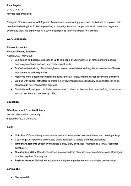 Eksempel på CV med myke ferdigheter