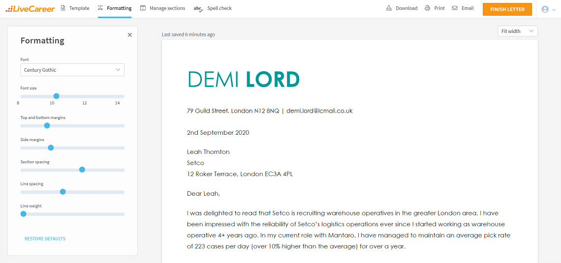 Eksempel på søknadsbrev for lagermedarbeider